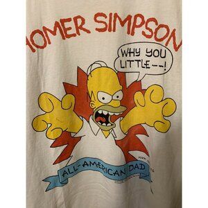 VTG 90s Homer Simpson T Shirt  Why‎ You Little __! All American Dad Screen Stars